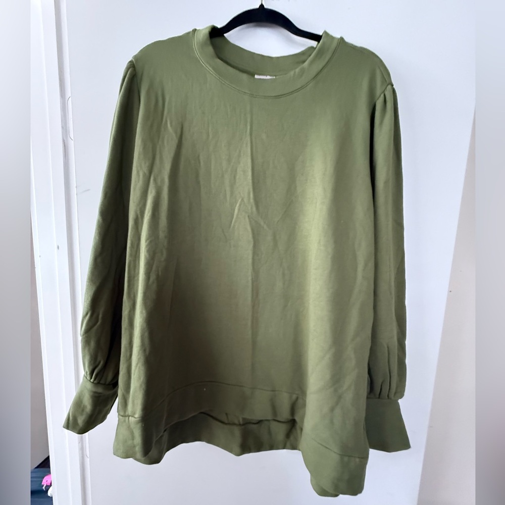 Belle by Kim Gravel Olive Long Sleeve Top